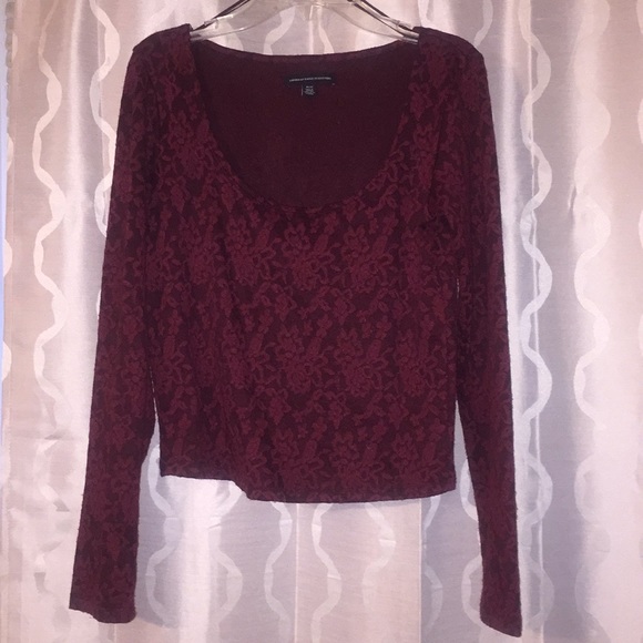 Lace maroon top - Picture 1 of 3